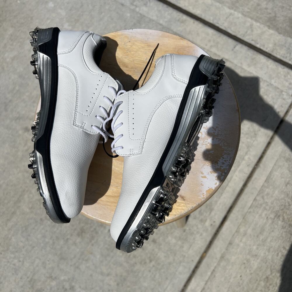 Size EUR 41 aleck Men's Golf Shoes White Athletic Sneaker Plastic Cleats - Picture 8 of 10